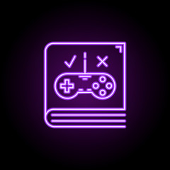 game rules outline icon. Elements of Game development in neon style icons. Simple icon for websites, web design, mobile app, info graphics