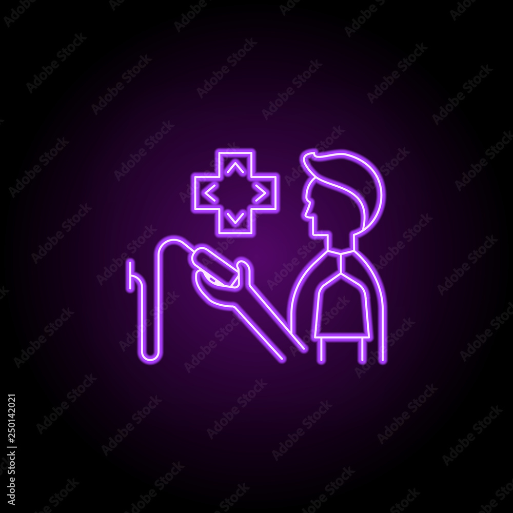 Poster gamer outline icon. elements of game development in neon style icons. simple icon for websites, web 
