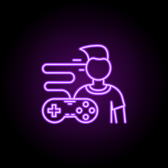 game developer outline icon. Elements of Game development in neon style icons. Simple icon for websites, web design, mobile app, info graphics