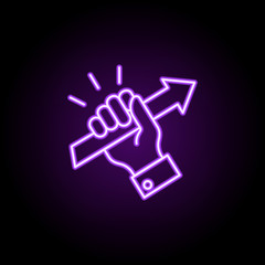 company, hand, hold icon. Elements of Growth hacking in neon style icons. Simple icon for websites, web design, mobile app, info graphics