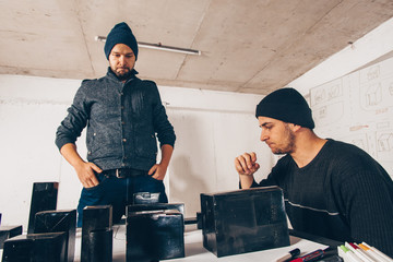 Two people preparing for mugging