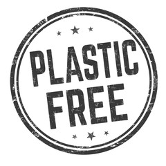 Plastic free sign or stamp