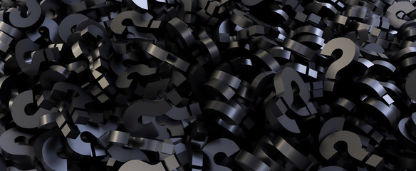 colored question marks background concept. 3D Rendering.