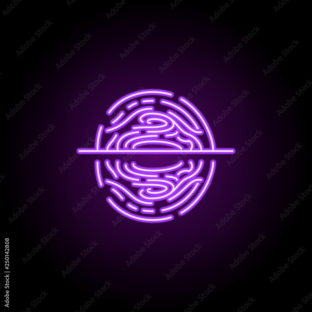 Poster identity protection outline icon. elements of security in neon style icons. simple icon for websites