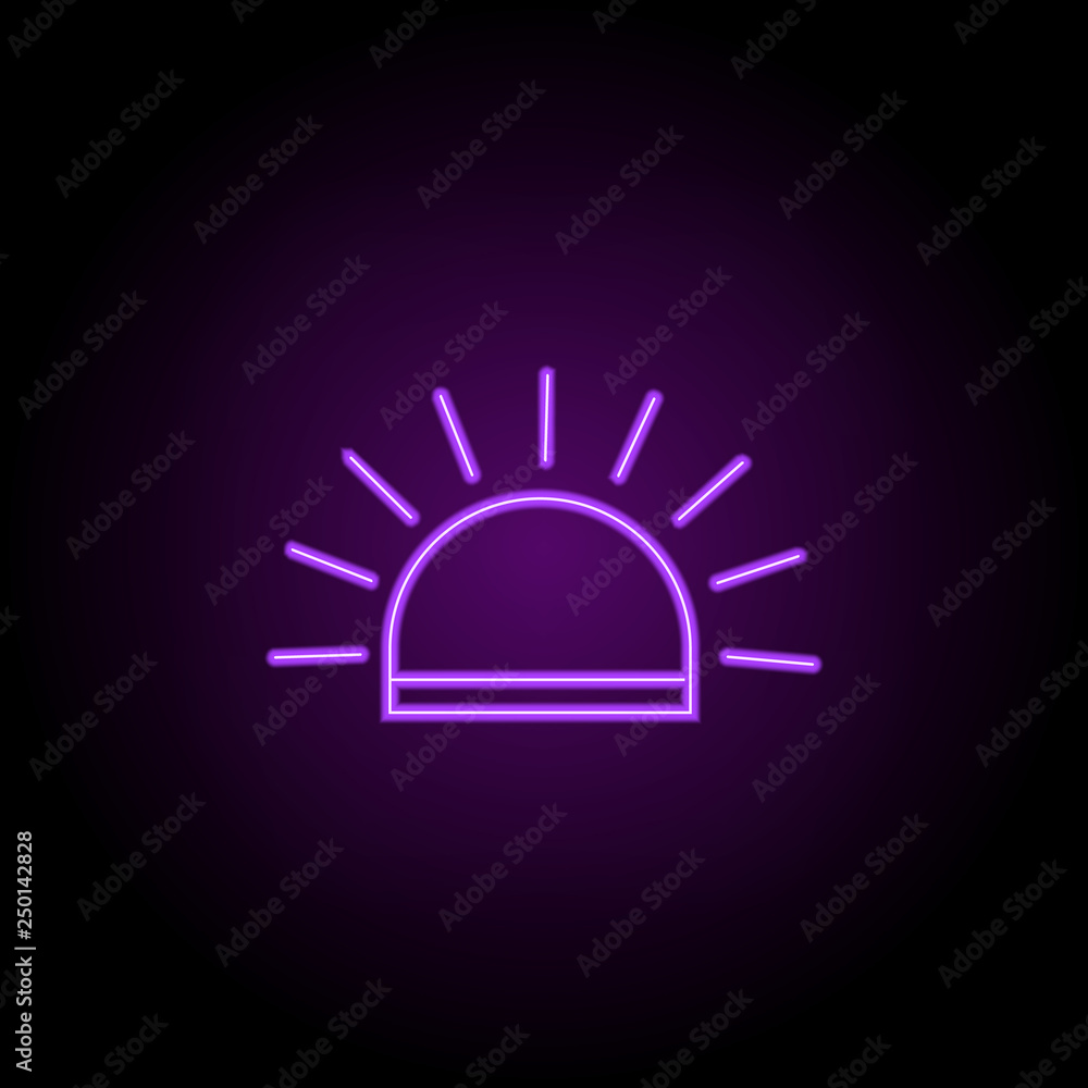 Poster emergency siren outline icon. elements of security in neon style icons. simple icon for websites, we
