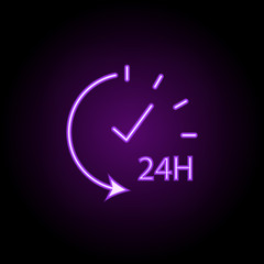 services 24 hour outline icon. Elements of Security in neon style icons. Simple icon for websites, web design, mobile app, info graphics