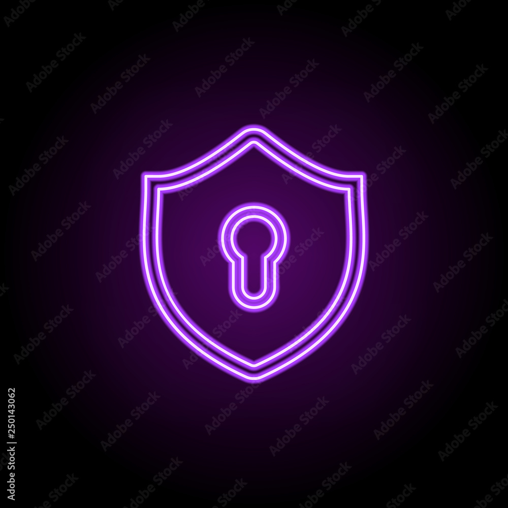 Fototapete security outline icon. elements of security in neon style icons. simple icon for websites, web desig