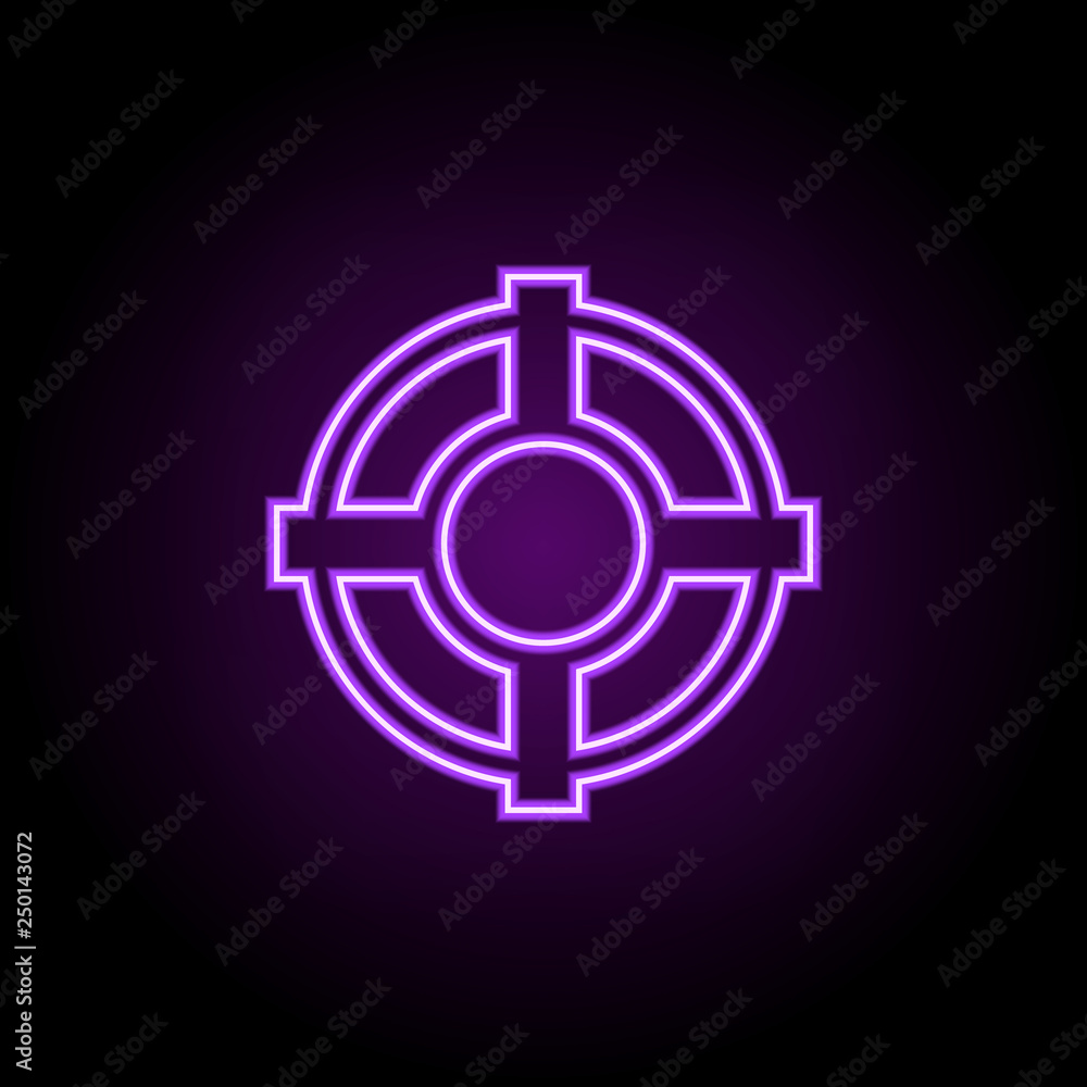 Poster rescue disk outline icon. elements of security in neon style icons. simple icon for websites, web de