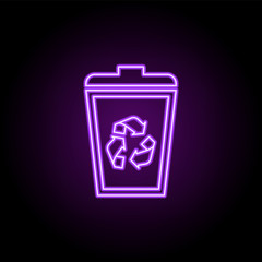 recycle bin outline icon. Elements of Security in neon style icons. Simple icon for websites, web design, mobile app, info graphics