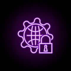 internet settings protection outline icon. Elements of Security in neon style icons. Simple icon for websites, web design, mobile app, info graphics