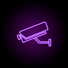 Fototapeta premium surveillance camera outline icon. Elements of Security in neon style icons. Simple icon for websites, web design, mobile app, info graphics
