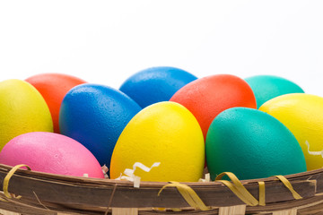 easter eggs in basket