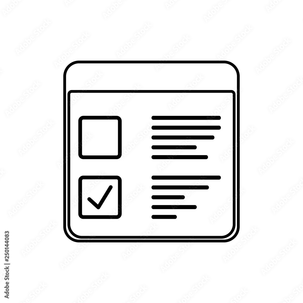 Poster task list icon. element of software development for mobile concept and web apps icon. thin line icon