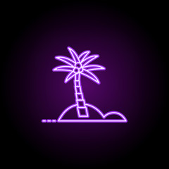 palm tree dusk style icon. Elements of Summer holiday & Travel in neon style icons. Simple icon for websites, web design, mobile app, info graphics