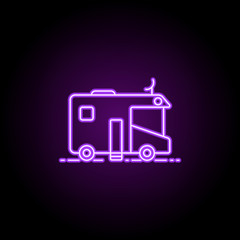 House on wheels dusk style icon. Elements of Summer holiday & Travel in neon style icons. Simple icon for websites, web design, mobile app, info graphics