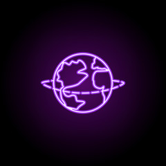 around the Earth dusk style icon. Elements of Summer holiday & Travel in neon style icons. Simple icon for websites, web design, mobile app, info graphics