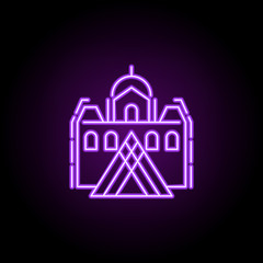 landscape of Paris dusk style icon. Elements of Summer holiday & Travel in neon style icons. Simple icon for websites, web design, mobile app, info graphics