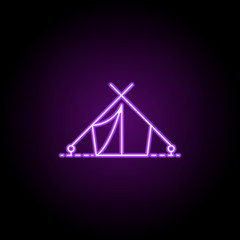 tent dusk style icon. Elements of Summer holiday & Travel in neon style icons. Simple icon for websites, web design, mobile app, info graphics