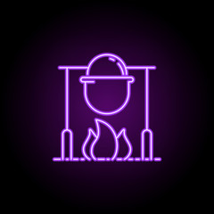 cauldron dusk style icon. Elements of Summer holiday & Travel in neon style icons. Simple icon for websites, web design, mobile app, info graphics