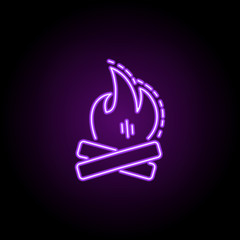 bonfire dusk style icon. Elements of Summer holiday & Travel in neon style icons. Simple icon for websites, web design, mobile app, info graphics
