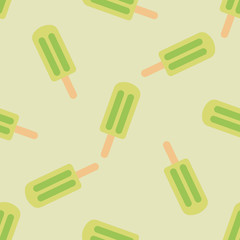 Seamless pattern of ice cream. Ice cream with fruit juice. Popsicle on a stick. Vector illustration.  Popsicle background.