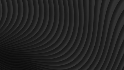 Abstract background of gradient curves in black colors
