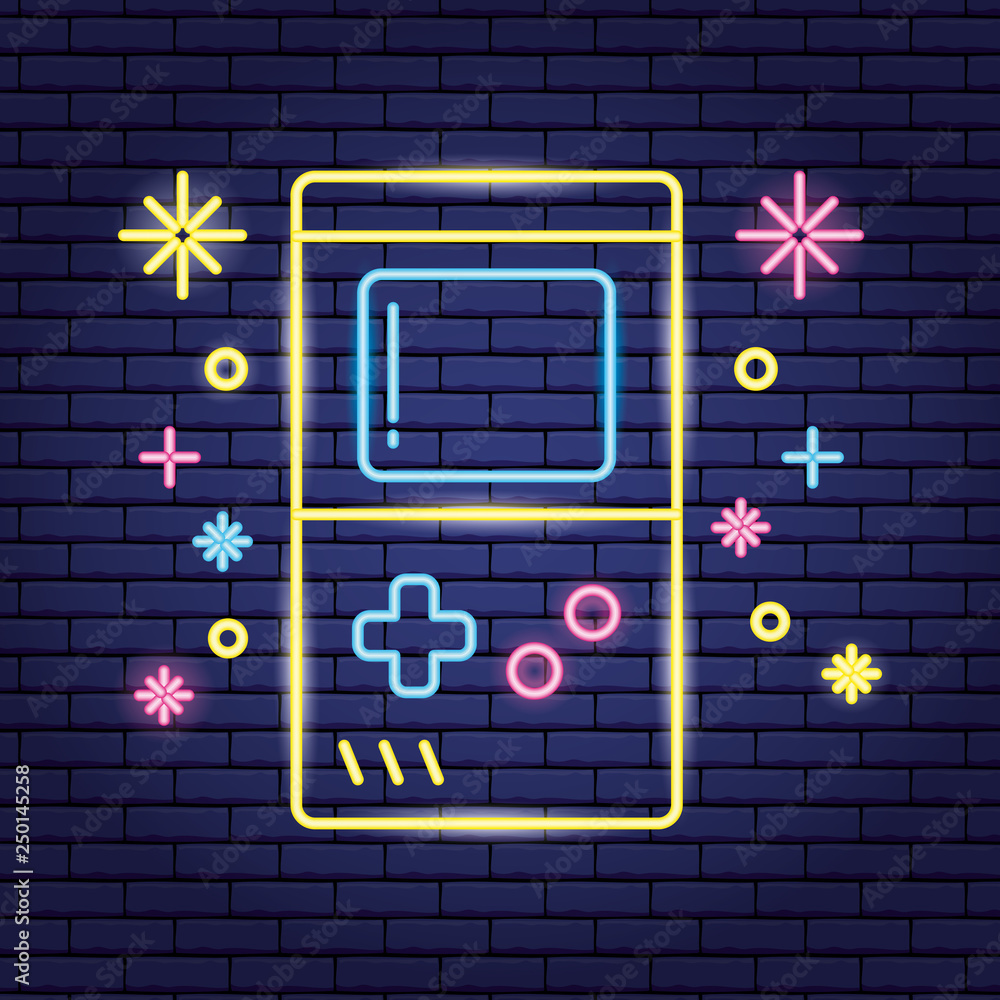 Poster video game neon