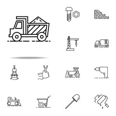 cargo with sand outline icon. Construction icons universal set for web and mobile