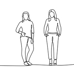 Continuous line drawing of Group of people. Vector 