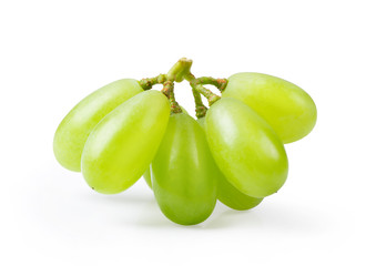 Green grape isolated on white. Full depth of field