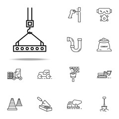crane with load outline icon. Construction icons universal set for web and mobile