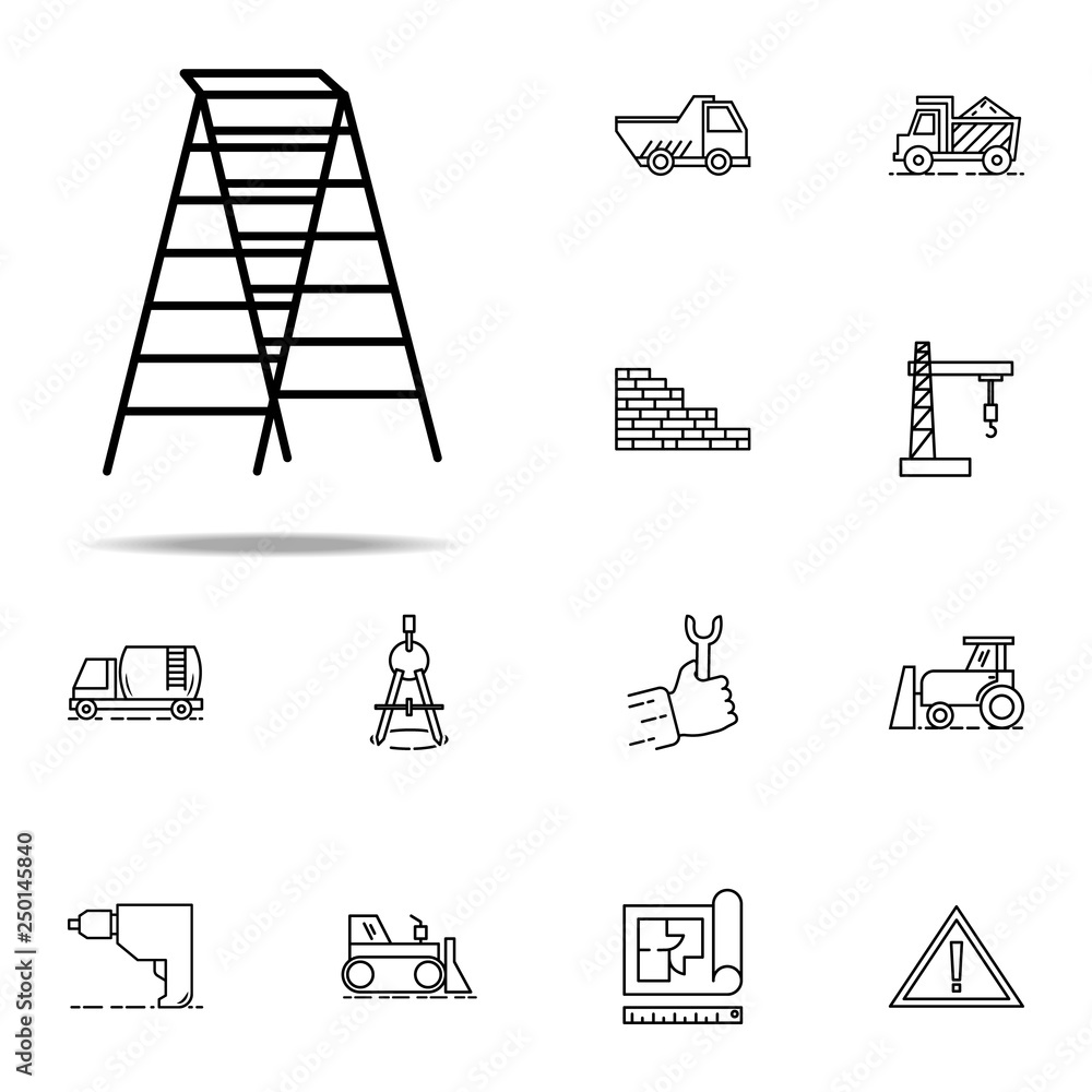 Poster ladder outline icon. construction icons universal set for web and mobile