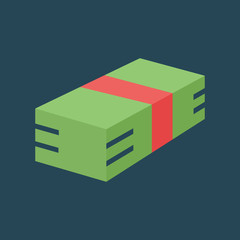 Silhouette icon bundle of money