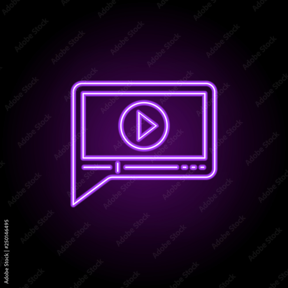Poster video marketing line icon. elements of seo & web optimization in neon style icons. simple icon for w