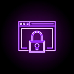 web security line icon. Elements of Seo & Web Optimization in neon style icons. Simple icon for websites, web design, mobile app, info graphics