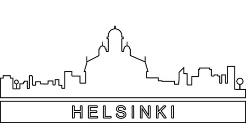 Helsinki detailed skyline icon. Element of Cities for mobile concept and web apps icon. Thin line icon for website design and development, app development