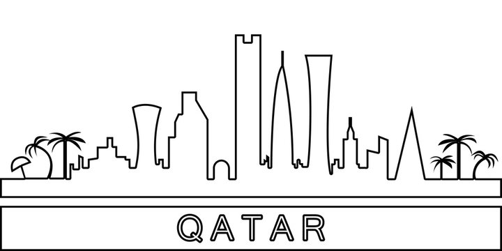Qatar detailed skyline icon. Element of Cities for mobile concept and web apps icon. Thin line icon for website design and development, app development