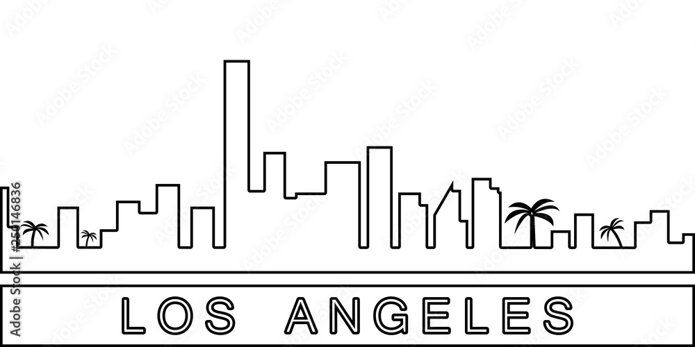 Poster los angeles detailed skyline icon. element of cities for mobile concept and web apps icon. thin line