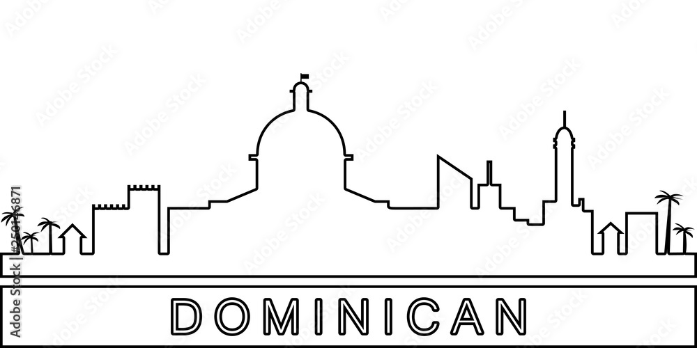Poster dominican detailed skyline icon. element of cities for mobile concept and web apps icon. thin line i