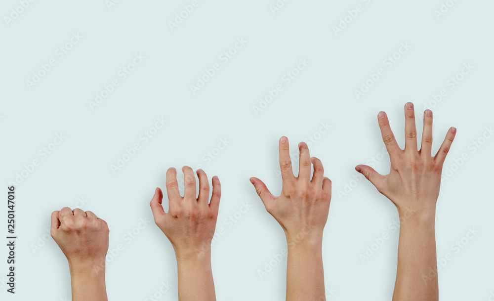 Poster catching, reaching for something. view of the hands that try to achieve something, get it. hands in 