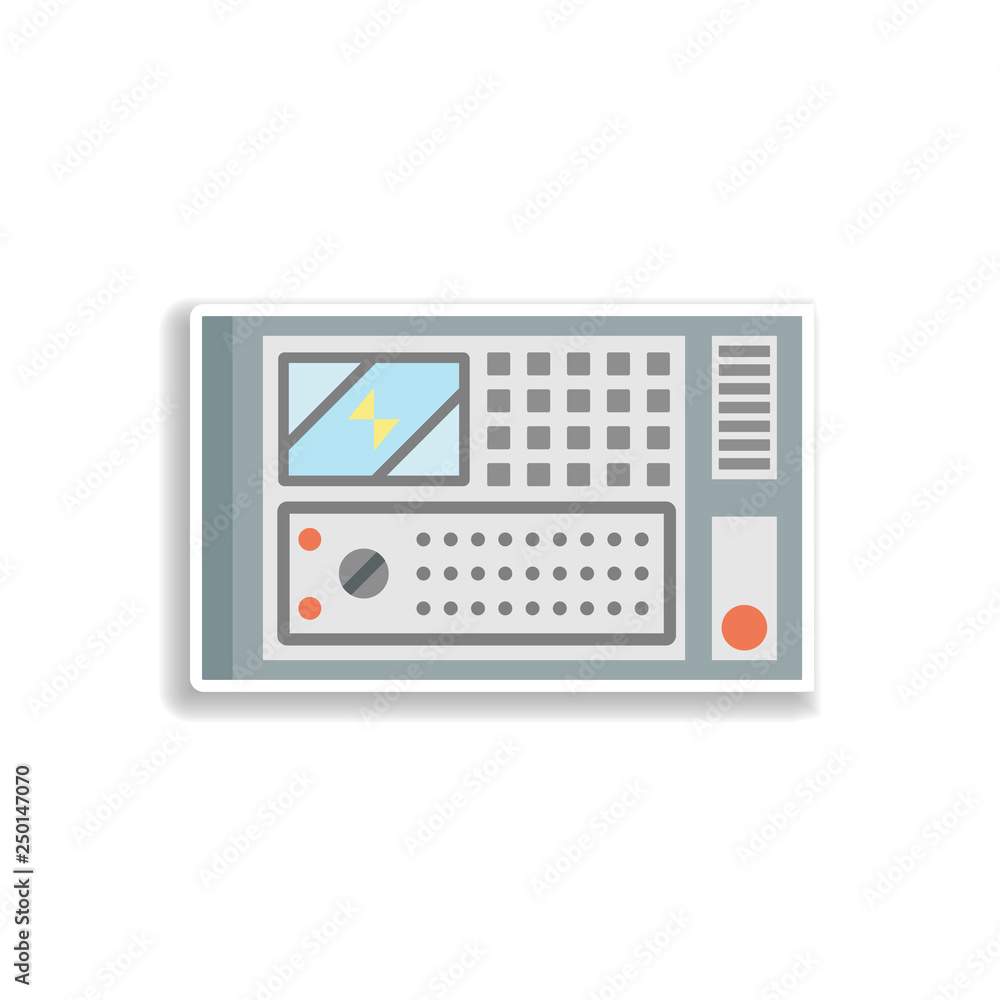 Poster colored control panel production sticker icon. elements of production in color icons. simple icon fo
