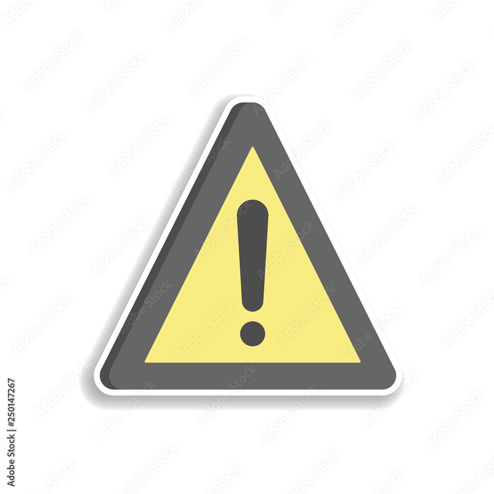 Poster colored warning production sticker icon. elements of production in color icons. simple icon for webs