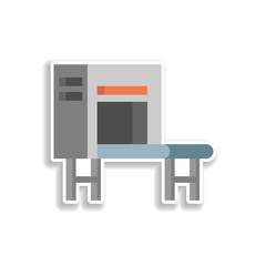 colored conveyor production sticker icon. Elements of Production in color icons. Simple icon for websites, web design, mobile app, info graphics