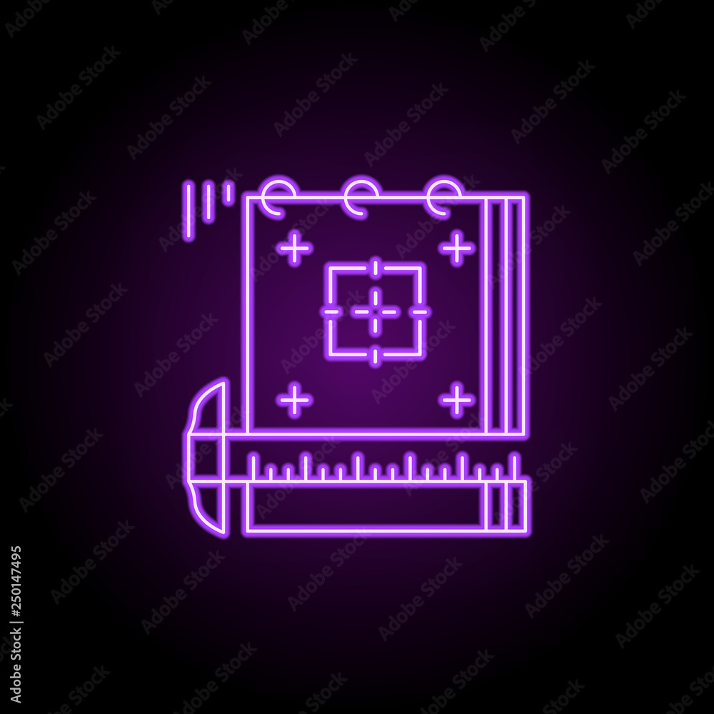 Poster mock-ups icon. elements of web development in neon style icons. simple icon for websites, web design
