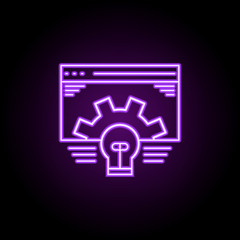 web application icon. Elements of Web development in neon style icons. Simple icon for websites, web design, mobile app, info graphics