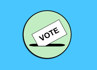 Voting action icon. Button to vote. Illustration, graphic with the meaning of elections or poll.