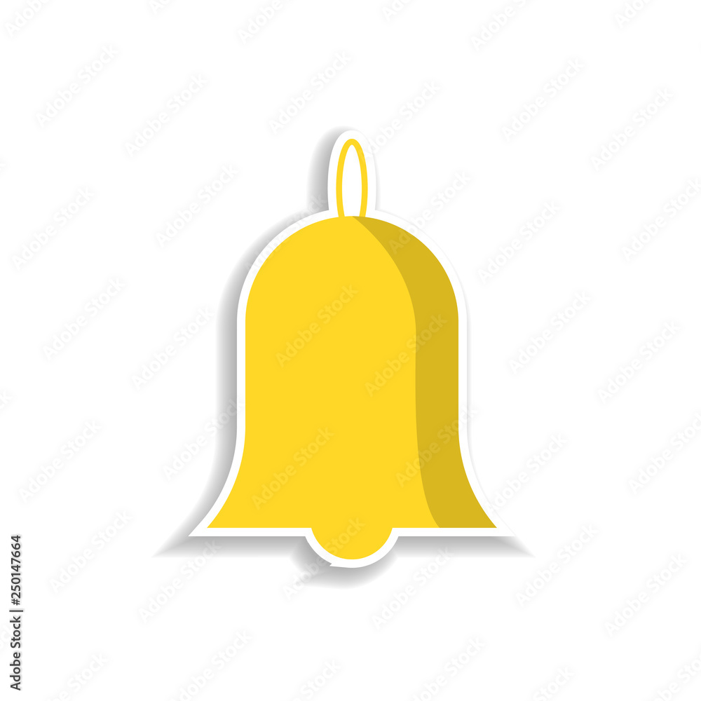Poster bell sticker icon. elements of chrismas in color icons. simple icon for websites, web design, mobile