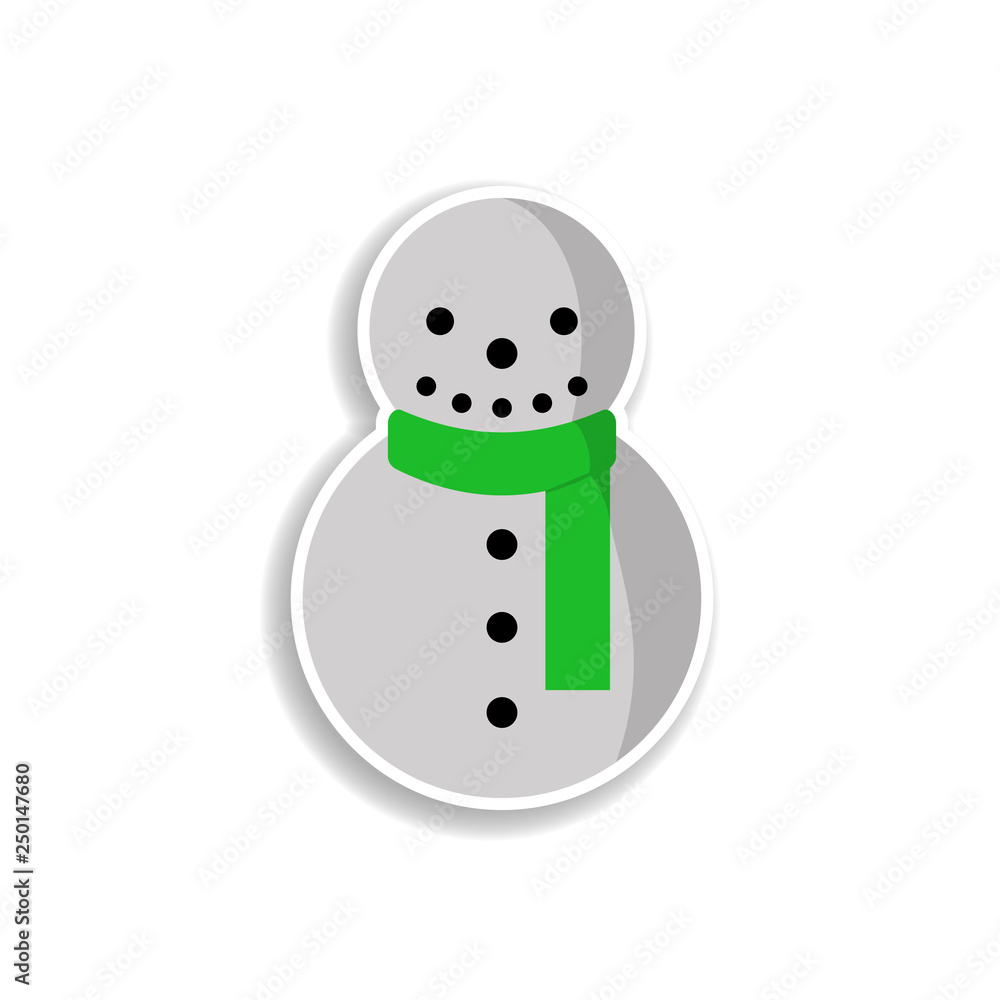 Poster snowman sticker icon. elements of chrismas in color icons. simple icon for websites, web design, mob