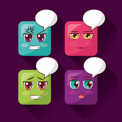 square faces anime emoji