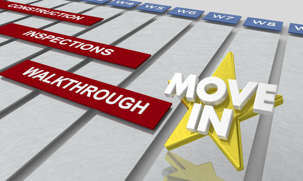 Move In Date New Construction Timeline Gantt Chart 3d Illustration